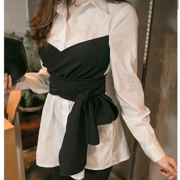 NWT Chicwish Mock Two-Piece Long-Sleeve Top - Picture 5 of 14